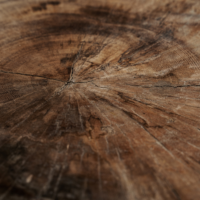 Masă cafea lemn suar, design etnic rotund și textură naturală. [4]