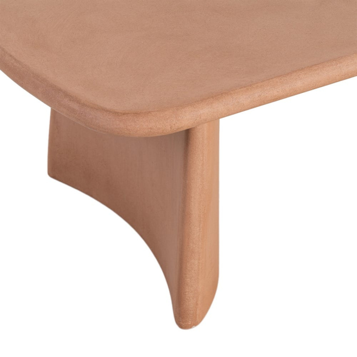 Masă de cafea dreptunghiulară cu finisaj microciment și bază curbată [6]