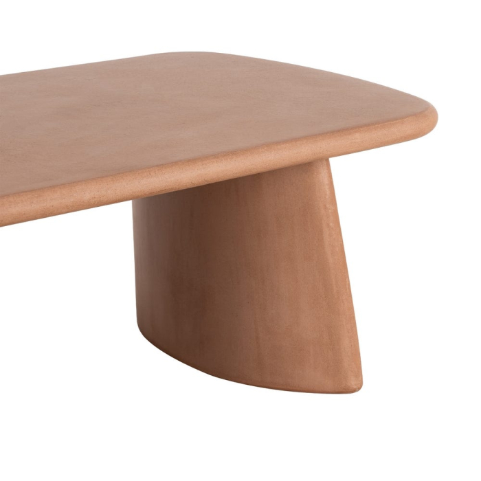 Masă de cafea dreptunghiulară cu finisaj microciment și bază curbată [3]