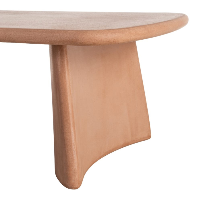 Masă de cafea dreptunghiulară cu finisaj microciment și bază curbată [7]