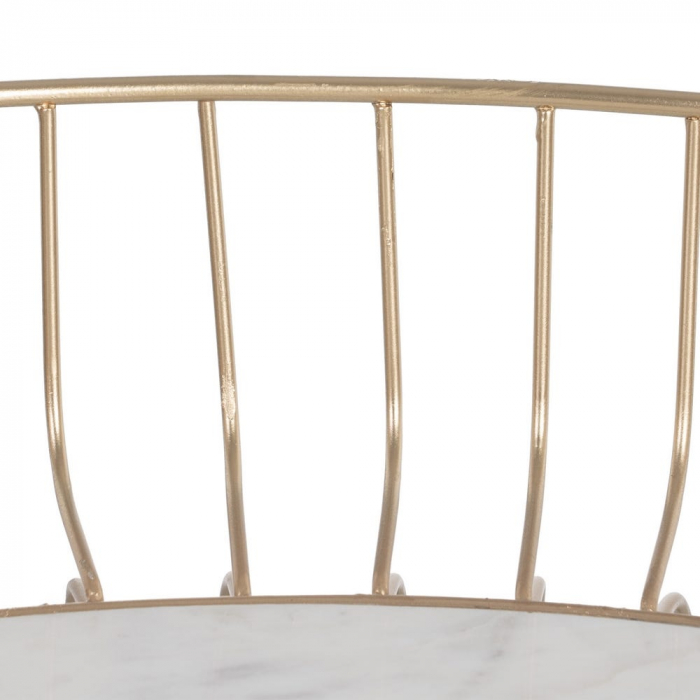 Masă rotundă marmură albă cu structură aurie glam [6]