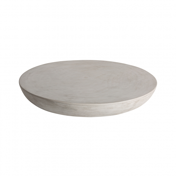 Masă cafea joasă beton gri, formă plată minimalistă. [2]