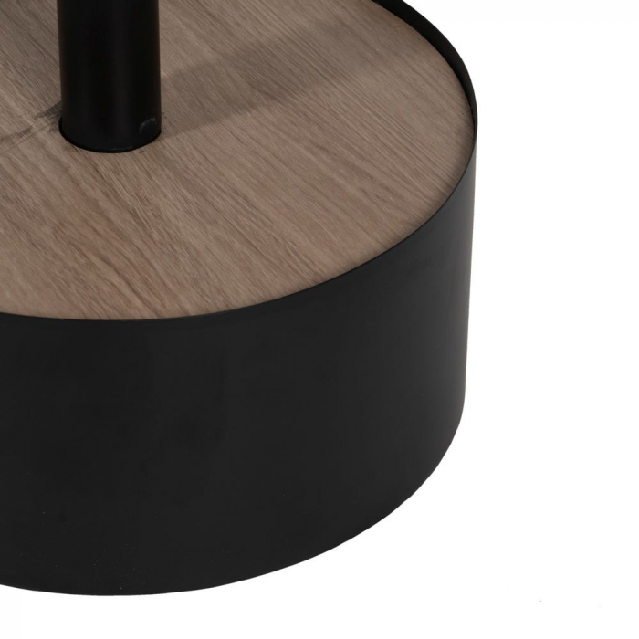 Masă cafea rotundă cu bază cilindrică negru & natur [7]