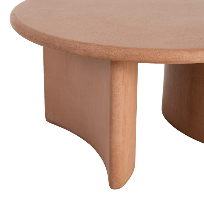 Masă de cafea rotundă cu finisaj microciment și volum sculptural [7]