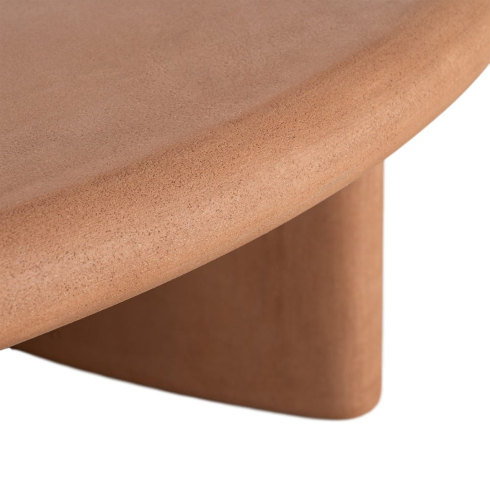 Masă de cafea rotundă cu finisaj microciment și bază curbată [4]