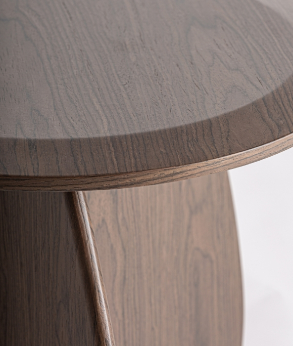 Masă de cafea rotundă din lemn maro pentru living Arko [5]