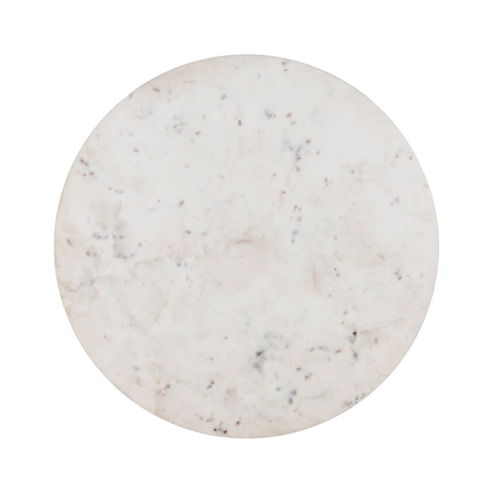 Masă de cafea rotundă din marmură albă și lemn Mango în stil modern [9]