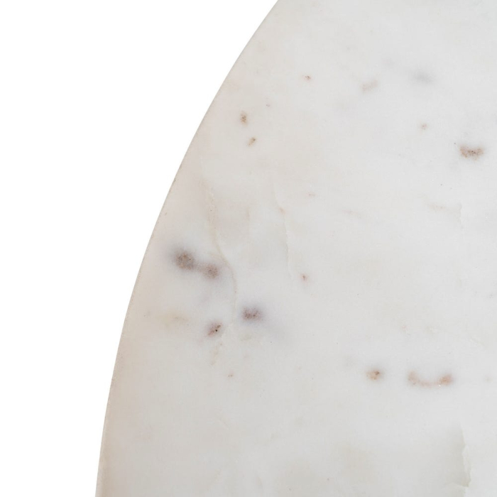 Masă de cafea rotundă din marmură albă și lemn Mango în stil modern [5]