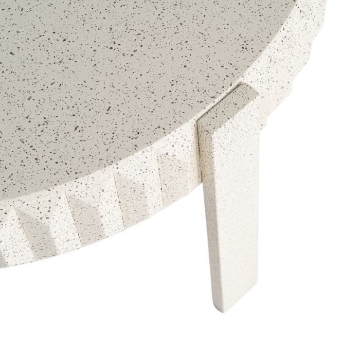 Masă de cafea rotundă metal alb terrazzo [4]