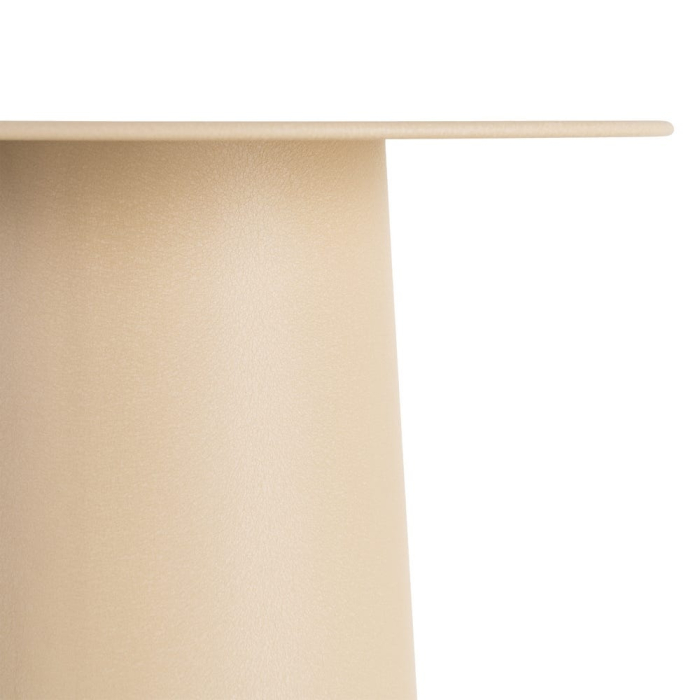 Masă de cafea rotundă din oțel bej cu bază cilindrică mată [4]