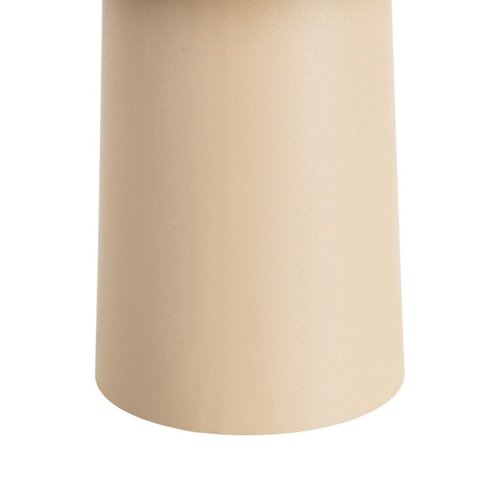 Masă de cafea rotundă din oțel bej cu bază cilindrică mată [6]