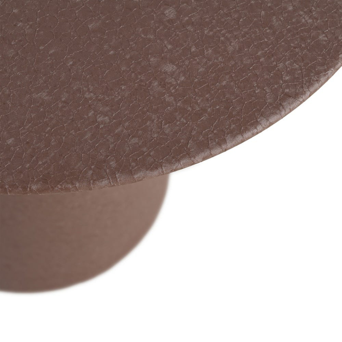 Masă de cafea rotundă din oțel maro cu bază conică texturată [7]