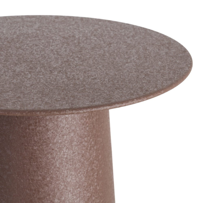 Masă de cafea rotundă din oțel maro cu bază conică texturată [3]