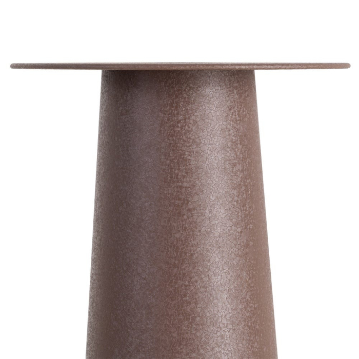 Masă de cafea rotundă din oțel maro cu bază conică texturată [4]