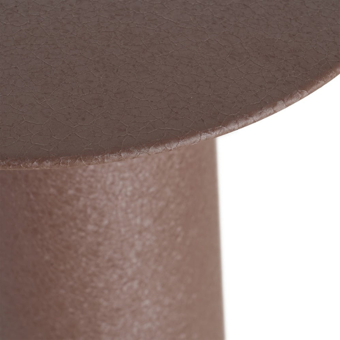 Masă de cafea rotundă din oțel maro cu bază conică texturată [5]