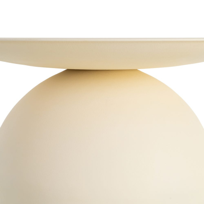 Masă de cafea rotundă din oțel off white cu bază sferică [6]