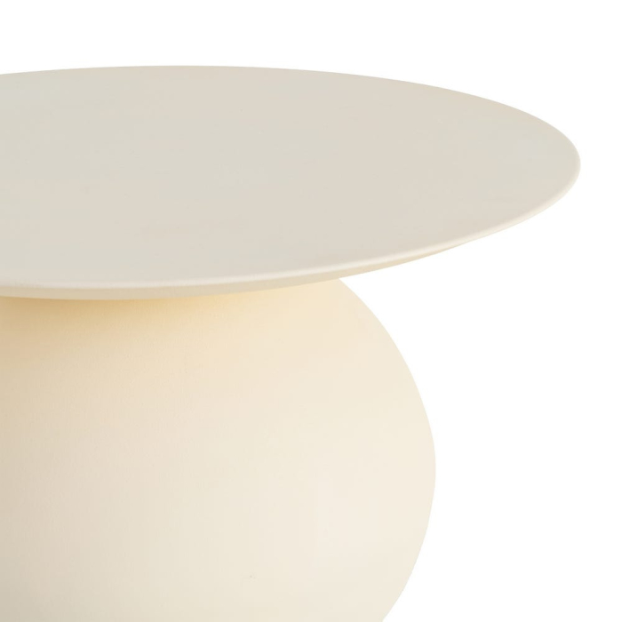 Masă de cafea rotundă din oțel off white cu bază sferică [3]