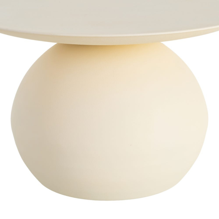 Masă de cafea rotundă din oțel off white cu bază sferică [7]