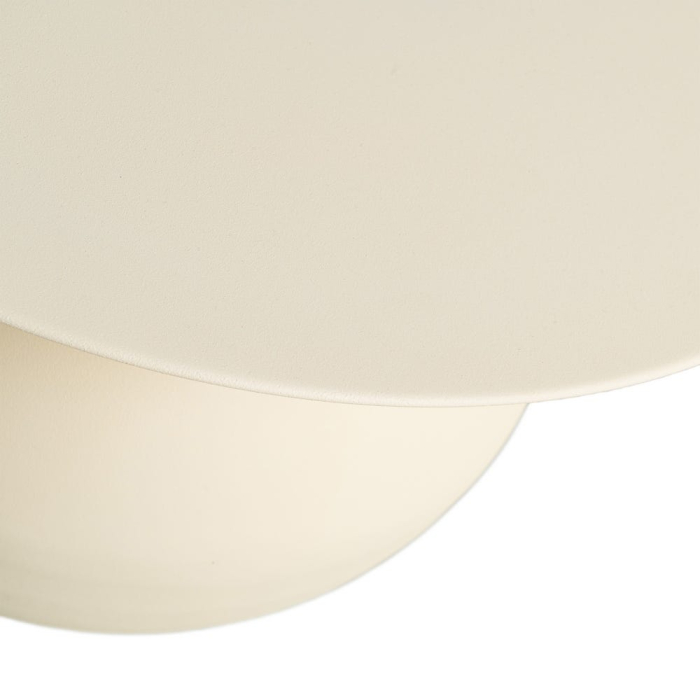 Masă de cafea rotundă din oțel off white cu bază sferică [8]