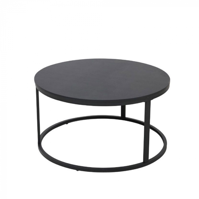 Masă cafea Tondo negru mat cu structură metalică [1]