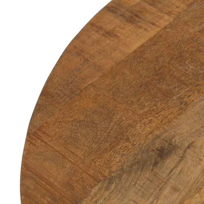 Masă cafea rotundă lemn mango și picioare metalice negre [4]