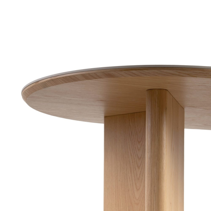 Masă de dining albă blat ceramic marmură, picioare MDF [4]