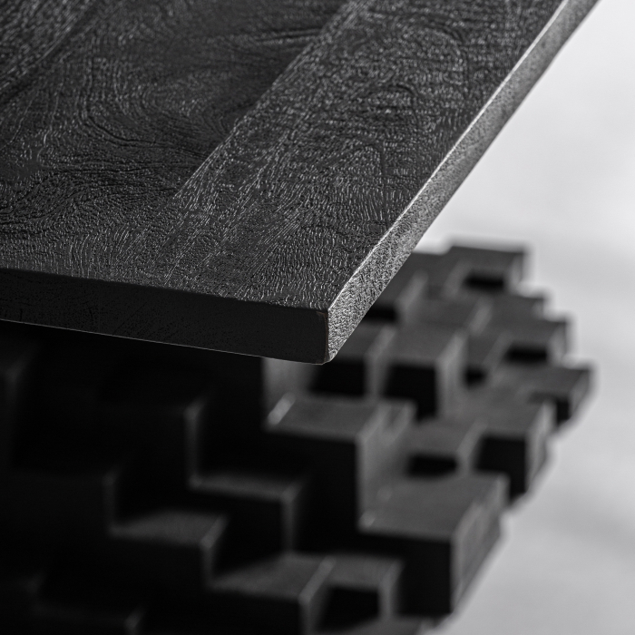 Masa de dining din lemn de mango negru cu coloana centrala PÈTRIA [3]