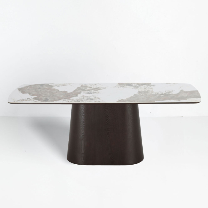 Masă dreptunghiulară de dining din ceramica alb [4]