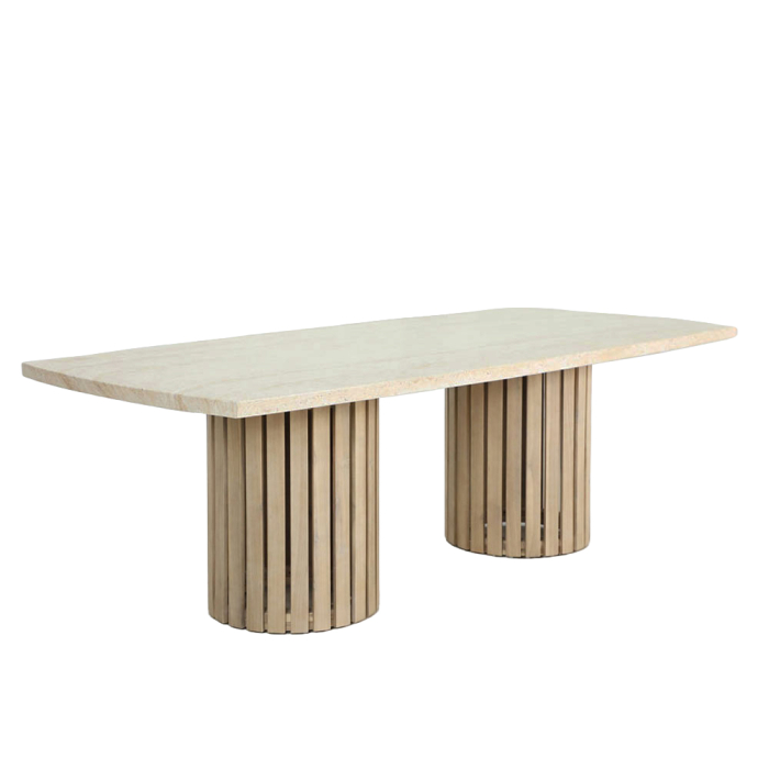 Masă de dining din ciment crem [3]
