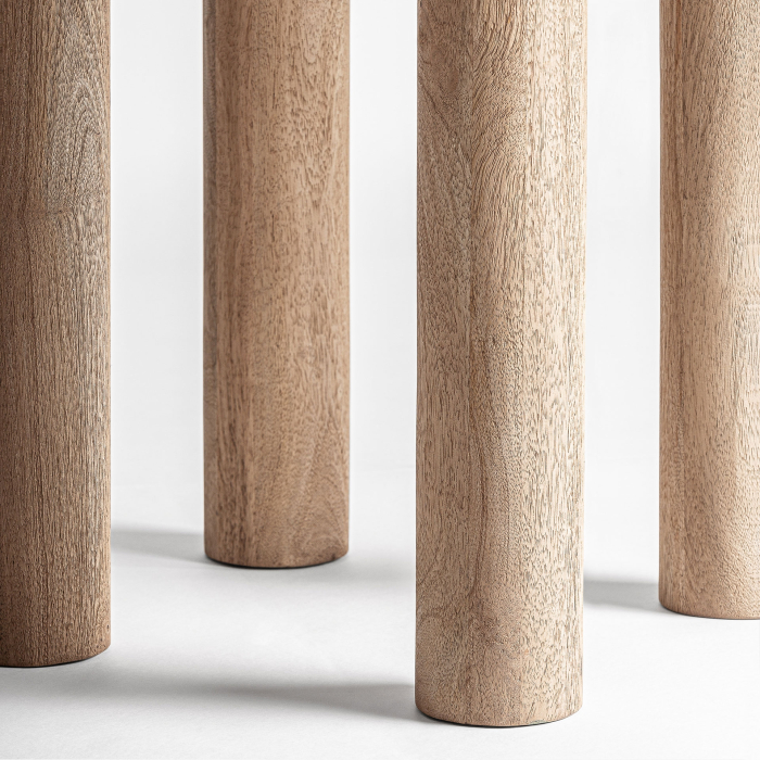 Masă de dining din lemn de mango și travertin cu design sculptural Jacquard [6]