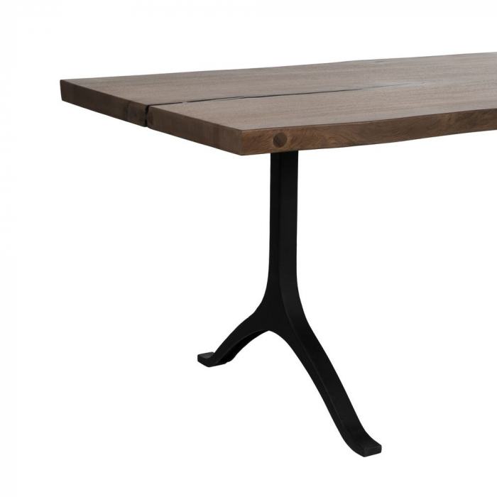 Masă dining suar & metal 240 cm – stil industrial sculptural [6]