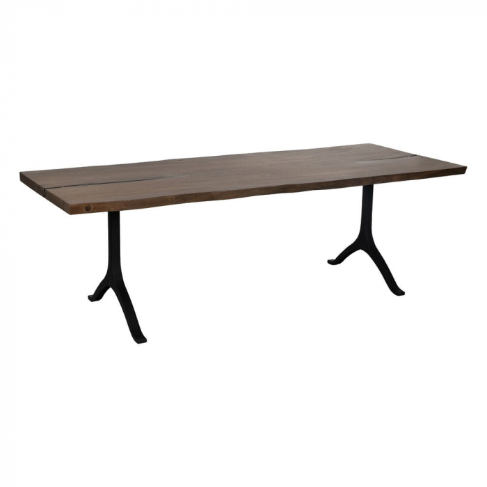 Masă dining suar & metal 240 cm – stil industrial sculptural [2]