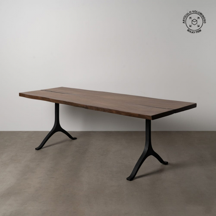 Masă dining suar & metal 240 cm – stil industrial sculptural [1]