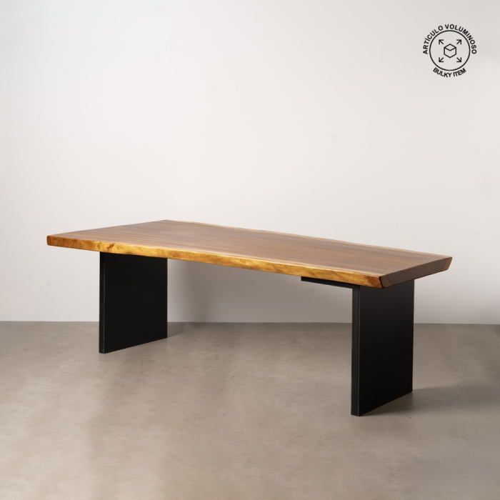 Masa dining lemn suar si metal stil industrial|Mese masive pentru interioare echilibrate [1]