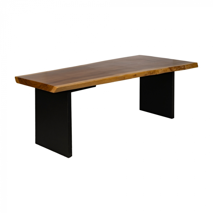 Masa dining lemn suar si metal stil industrial|Mese masive pentru interioare echilibrate [2]