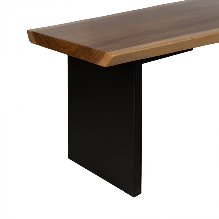 Masa dining lemn suar si metal stil industrial|Mese masive pentru interioare echilibrate [4]