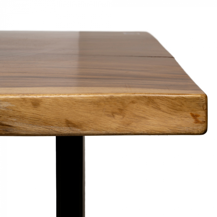 Masa dining lemn suar si metal stil industrial|Mese masive pentru interioare echilibrate [6]