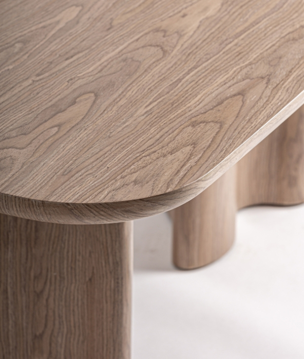 Masă de dining din lemn maro pentru 8 persoane design japandi Arko 200 x 100 x 75 cm [5]