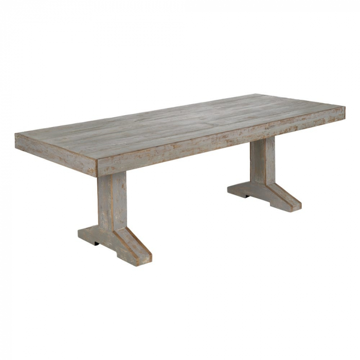 Masă dining lemn reciclat 220 cm – rustic industrial patinat [2]