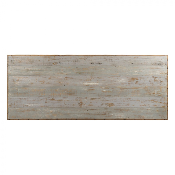 Masă dining lemn reciclat 220 cm – rustic industrial patinat [7]