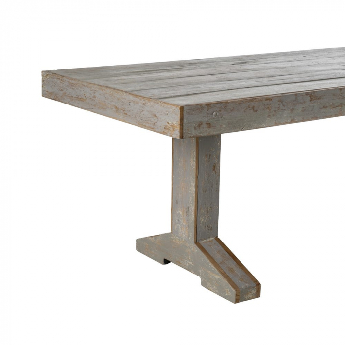 Masă dining lemn reciclat 220 cm – rustic industrial patinat [4]