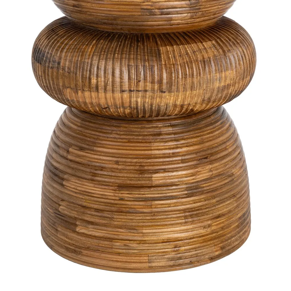 Masă de dining din marmură alb crem și lemn de mango maro [5]