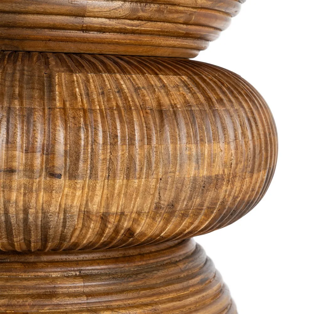 Masă de dining din marmură alb crem și lemn de mango maro [7]