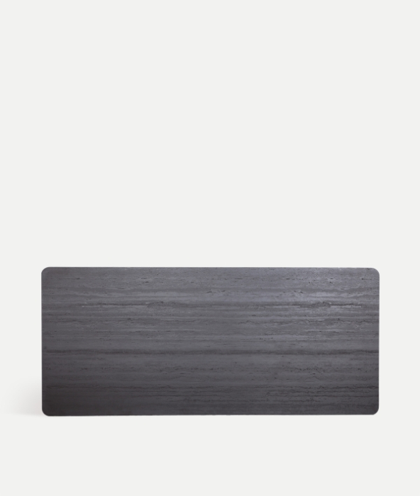 Masa de dining din MDF maro cu melamina si structura din fier gri Arqa [4]