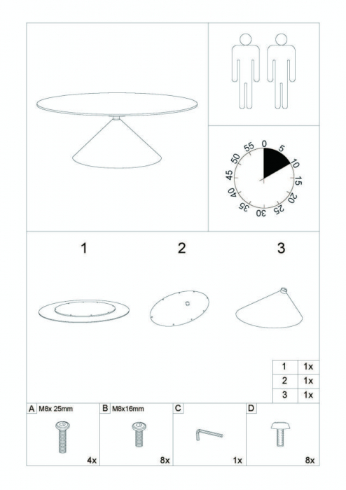 Masă de dining din metal negru cu blat oval [10]
