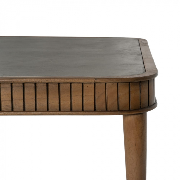 Masă dining microciment & lemn mindi – stil modern rafinat [4]