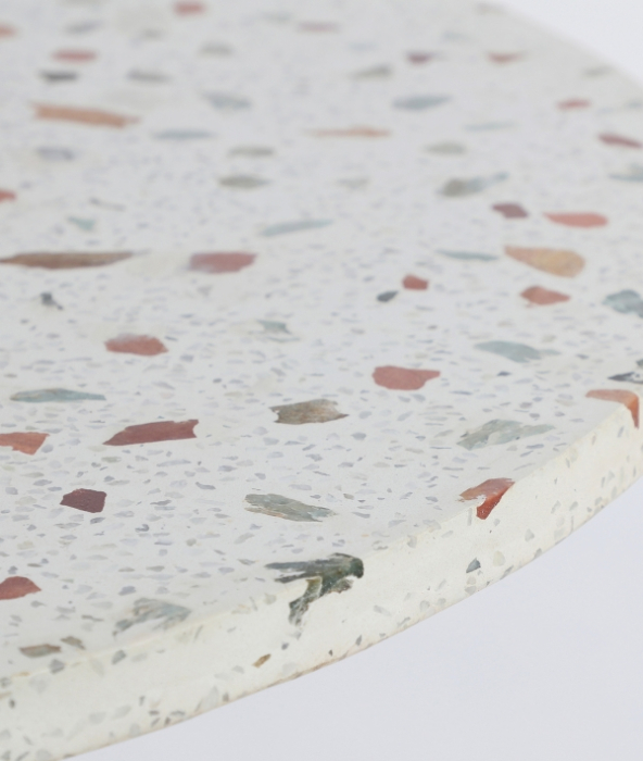 Masă dining terrazzo alb cu bază mango 120 cm [5]