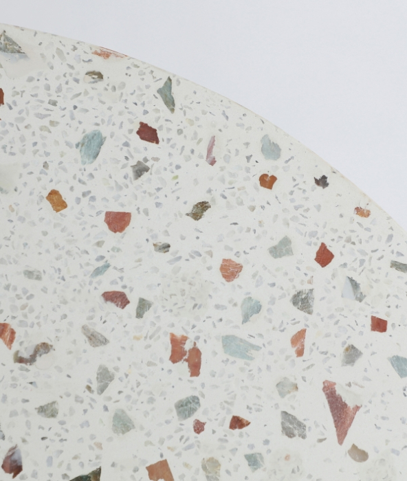 Masă dining terrazzo alb cu bază mango 120 cm [4]