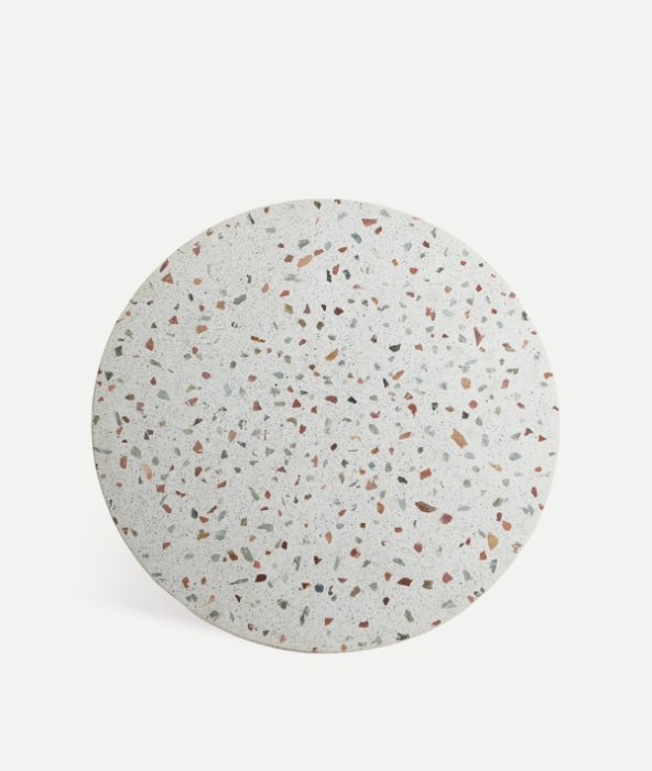 Masă dining terrazzo alb cu bază mango 120 cm [2]