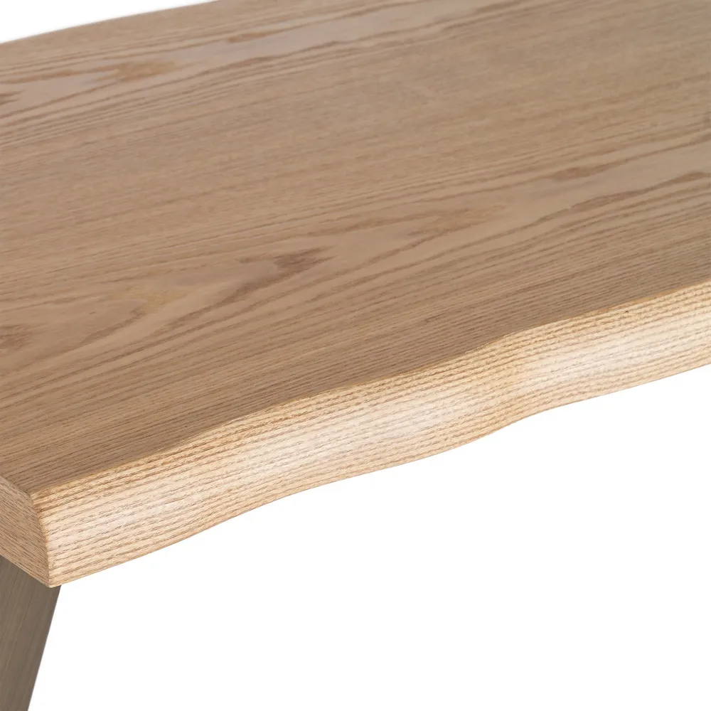 Masă de dining dreptunghiulară din MDF cu blat cu aspect de lemn si picioare metalice X [4]